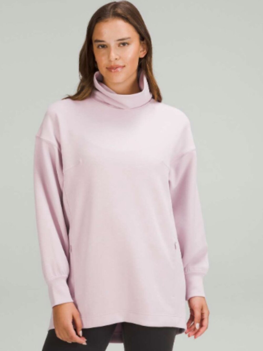 Lululemon Modal-Blend Turtleneck Tunic Oversized Pink Peony sz 10